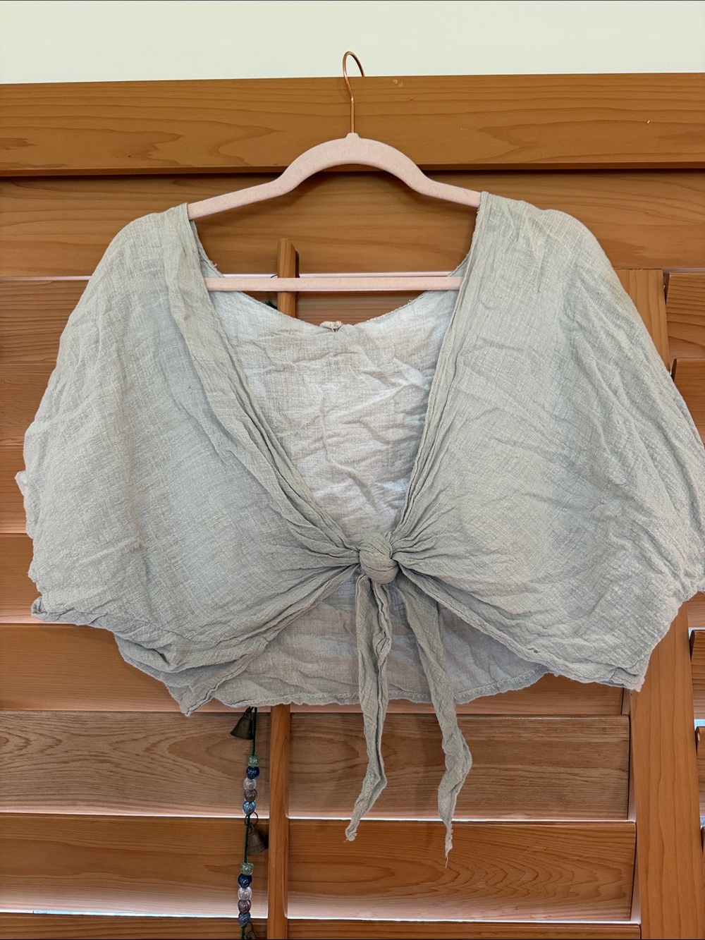 Light blue Tie-Front Women’s Cropped Blouse